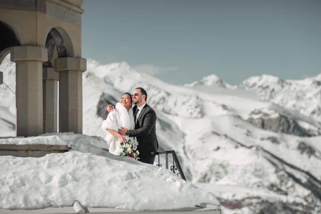 Gudauri Georgia winter wedding in snow for saudi residents