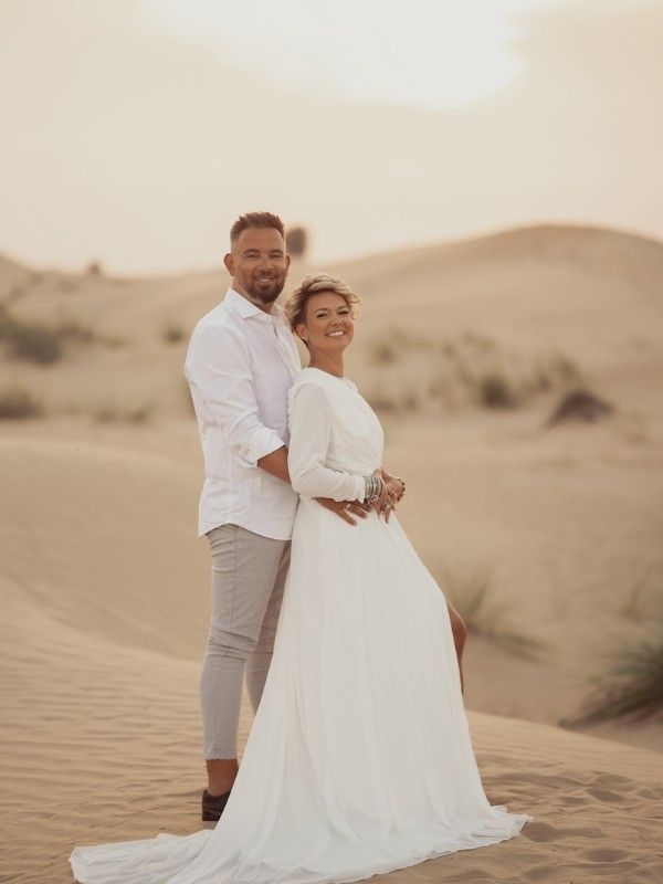 Wedding couple jetskiing